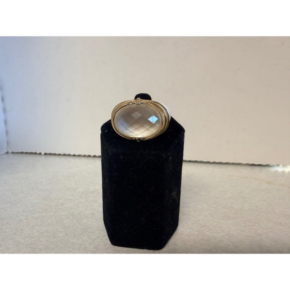 14k Ceramic EA white statement ring 7.5 - Picture 2 of 5